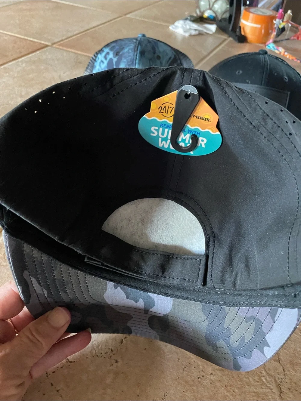 Men's Black & Gray Camo Baseball Cap